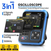 Fnirsi DSO-TC3 Máy hiện sóng kỹ thuật số, Chức năng đo Transistor, Máy phát tín hiệu, Máy kiểm tra linh kiện điện tử