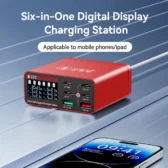 Bộ sạc 6 cổng YCS-300 có báo dòng sạc (4PD + 2 USB)